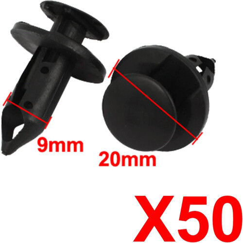9mm Hole Dia Rivets Fastener Push Pin Plastic Clips for Car 50PCS 2
