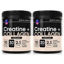 Creatine + Bovine Collagen Peptides Powder | 2 Pack Bundle
