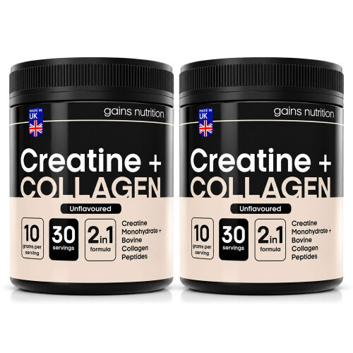 Creatine + Bovine Collagen Peptides Powder | 2 Pack Bundle