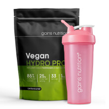 Vegan Hydro Pro Hydrolysed Protein | 1KG | + 600ml Shaker Pink