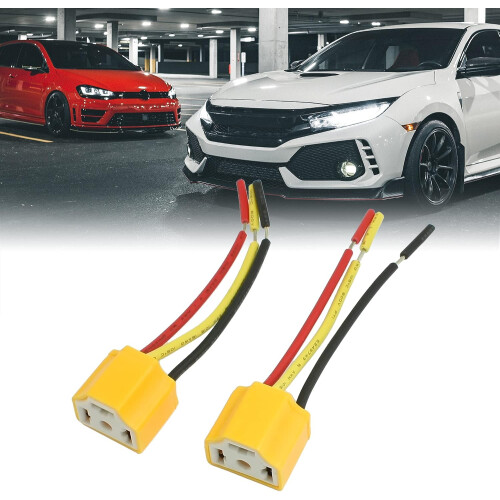Car Auto Headlight Connector H4 Lamp Bulb Socket 2 Pcs 1