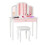 Kids Vanity Table and Stool Set, Tri-Fold Mirror, White 3