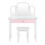 Kids Vanity Table and Stool Set, Tri-Fold Mirror, White 4