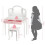 Kids Vanity Table and Stool Set, Tri-Fold Mirror, White 5