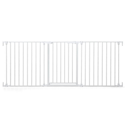 Baby Gate, 3-Panel Hardware-Mounted Metal, 74.5-198 cm 1