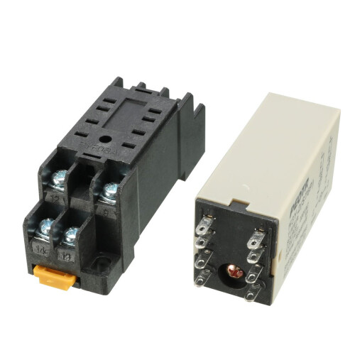 AC 220V 0-30 Minute 30m Timer Power On Delay Time Relay 8 Pin H3Y-2 w Socket 2