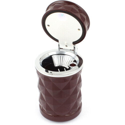 3D Triangle Print Blue Light Smokeless Ashtray Cigarette Holder Brown 1