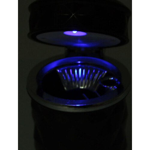 3D Triangle Print Blue Light Smokeless Ashtray Cigarette Holder Brown 2