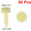 50pcs 7mm Hole Plastic Rivet Car Door Trim Panel Retainer Clip Beige 2