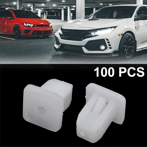 100 Pcs 9mm Hole Plastic Rivet Car Door Trim Panel Retainer Clip White 1