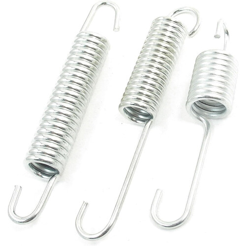 3 in 1 Ring Metal Motorcycle Kickstand Spring Silver Tone 2