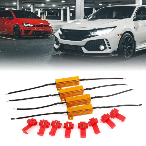 4x 50W 6 ohm Load Resistor Fix LED Fast Hyper Flash Turn Signal Blink 1