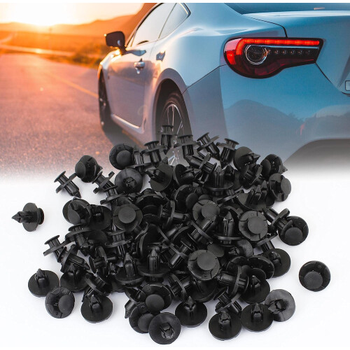 100pcs 8mm Hole Push Type Retainers Clips Bumpers Splash Guards Wheel Arch Plastic Rivets 1