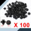 100pcs 8mm Hole Push Type Retainers Clips Bumpers Splash Guards Wheel Arch Plastic Rivets 3