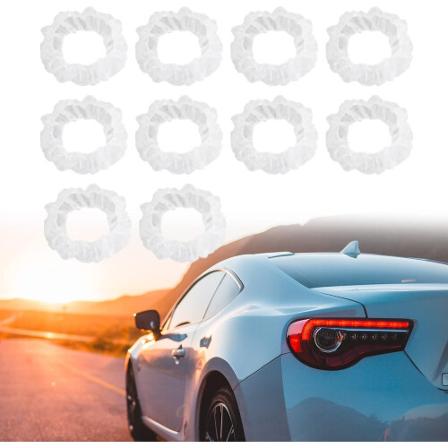 10 Pcs Clear White Plastic Disposable Steering Wheel Cover for Car 2