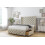 (5' King, Cream) Sloomy Luthor Plush Divan Bed Base No Drawers With 54" Wingback Headboard & 12" Matching Footboard 4