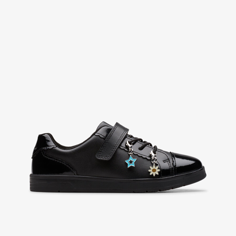 Clarks (Wide, 11 (Children's)) Disco Charm K. Black Leather