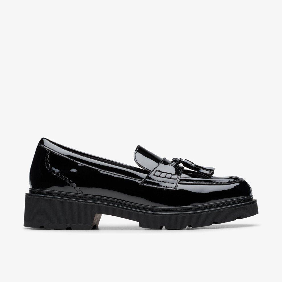 Clarks (Wide, 9 (Adults')) Lauryl Tassel Black Pat