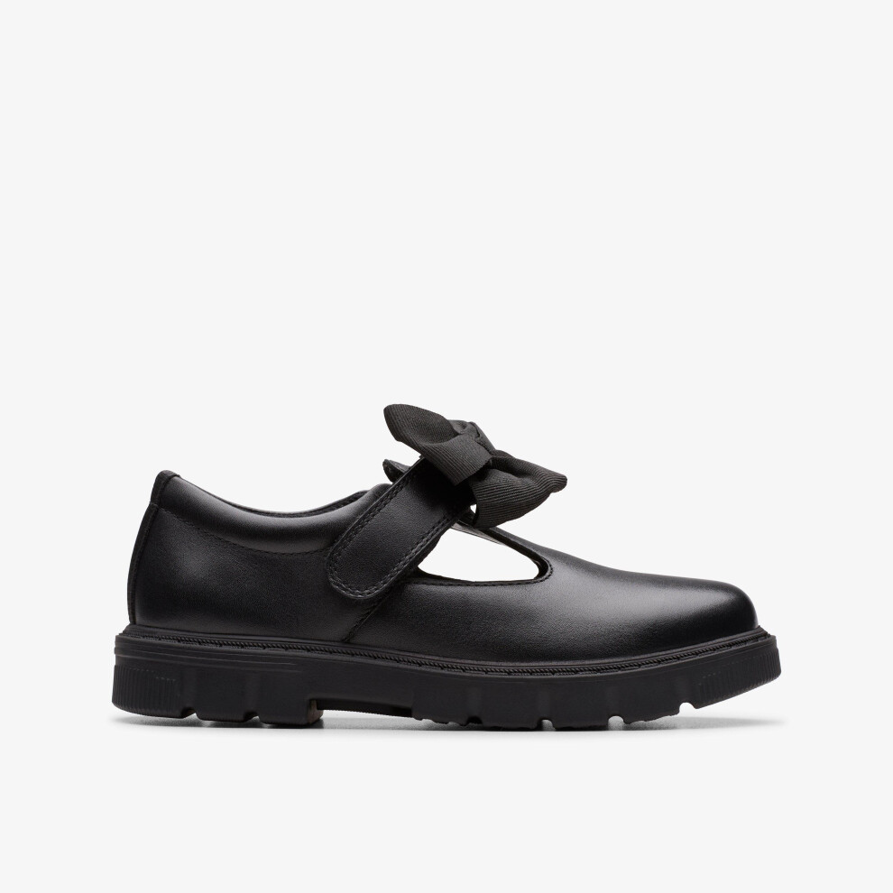 Clarks (Wide, 11 (Children's)) Lorcam Hope K. Black Leather