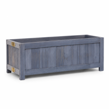 Grey Natural Wooden Trough Planter for Garden & Patio