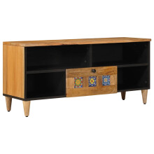 vidaXL TV Cabinet with Shelf Natural 100 x 33 x 46 cm Solid Mango Wood