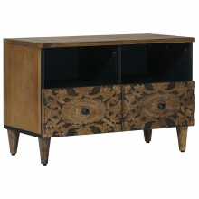 vidaXL TV Cabinet Brown 70 x 33.5 x 46 cm Solid Mango Wood