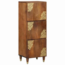 vidaXL Highboard with Shelf Brown 40 x 33 x 110 cm Solid Mango Wood