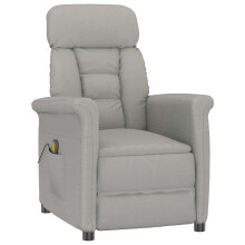 vidaXL Massagesessel Hellgrau 96,5 x 70,5 x 95 cm Mikrofaser