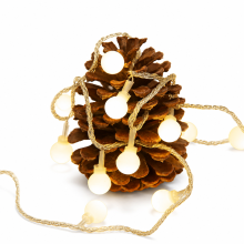 LED String Lights with Frosted White Globe Balls, 80 LEDs, Battery Powered, Steady and Flashing Modes, Outdoor Camping