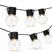 G50 USB String Lights, 40 Clear Warm White Globe Bulbs for Camping Tent and Garden