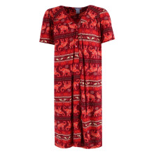 Elegant Emily Women's Elephant Print Button Down Duster Gown