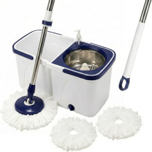 FLOOR MAGIC SPIN 360 Degree MOP BUCKET SET MICROFIBER WITH EXTRA MOP HEADS