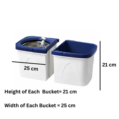 FLOOR MAGIC SPIN 360 Degree MOP BUCKET SET MICROFIBER WITH EXTRA MOP HEADS 2
