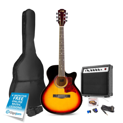 MAX ShowKit Electro Acoustic Guitar Pack, Sunburst
