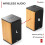 Audizio BS20 Active Bookshelf Speaker Set with Battery Bamboo 4
