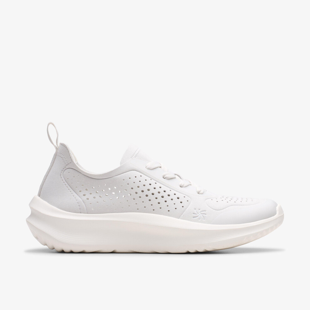 Clarks Women's White Solevana Tie Off- Trainers In | : 8/Standard Fit - Image 2
