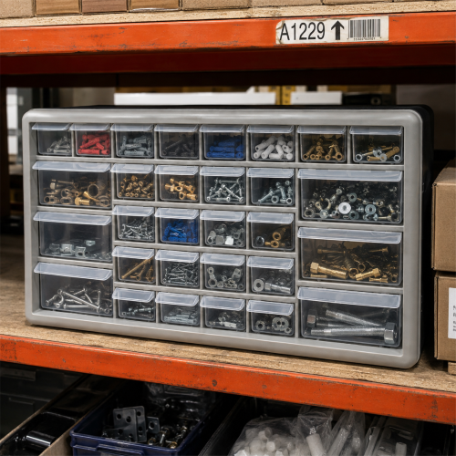 KCT (74 Drawer Cabinet Set (30 + 44 Unit)) KCT Multi Drawer Compartment Plastic Storage Organiser Wall Mountable Storage Boxes 1