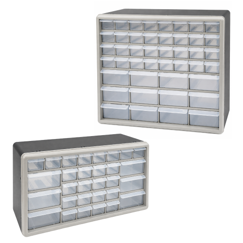KCT (74 Drawer Cabinet Set (30 + 44 Unit)) KCT Multi Drawer Compartment Plastic Storage Organiser Wall Mountable Storage Boxes
