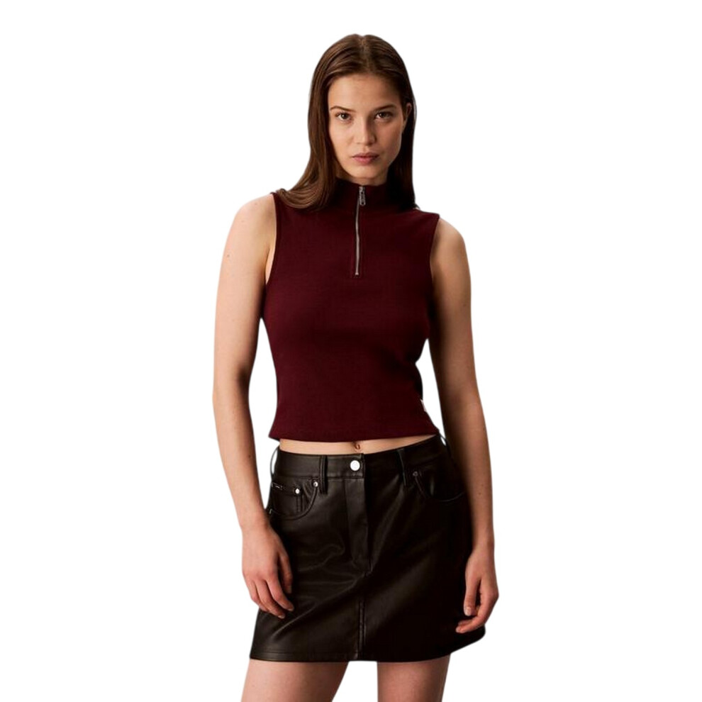 Calvin Klein (10 Uk, Rouge) Womens/Ladies Ribbed Slim Sleeveless Tank Top