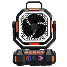 Ventilador Elétrico Recarregável de 40000mAh para Camping, Ventilador de Mesa Sem Fio com Oscilação Automática, Ventilador para Tenda de Verão,