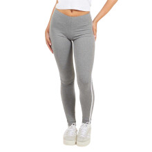 (8 UK R, Grey Marl/White) Brave Soul Womens/Ladies Side Stripe Leggings