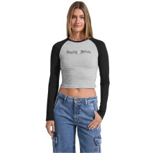 (8 UK, Jet Black) Guess Womens/Ladies Cropped Raglan T-Shirt