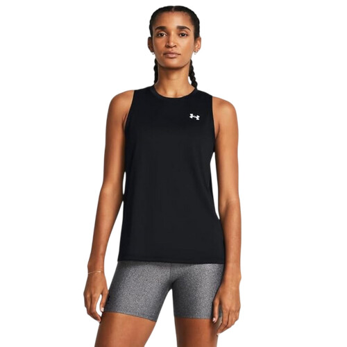 Under Armour (12 UK, Black/White) Under Armour Womens/Ladies Tech Solid Technical Vest Top 2