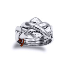 (O) Jewelco London Unisex Solid 925 Sterling Silver 4 Piece Puzzle Ring - ARN207