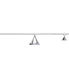 Jewelco London Ladies Sterling Silver Triangle Hamantaschen Charm Bracelet 6.5 inch - GVB427