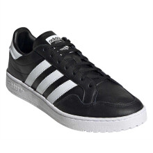 (6.5 UK, Core Black) Adidas Mens Team Leather Flat Court Trainers