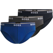(XL, Blue/Black/Charcoal) Boss Mens Power Stretch Briefs (Pack of 3)
