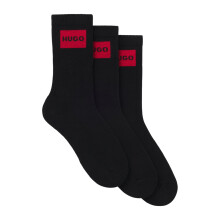 (2 UK-5 UK, Black) Hugo Womens/Ladies Organic Combed Cotton Socks (Pack of 2)