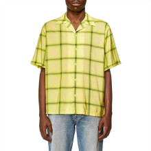(L, Green) Diesel Mens S-Nabil Check Plaid Shirt