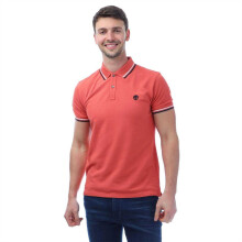 (S, Pink) Timberland Mens Oyster River Cotton Polo Shirt